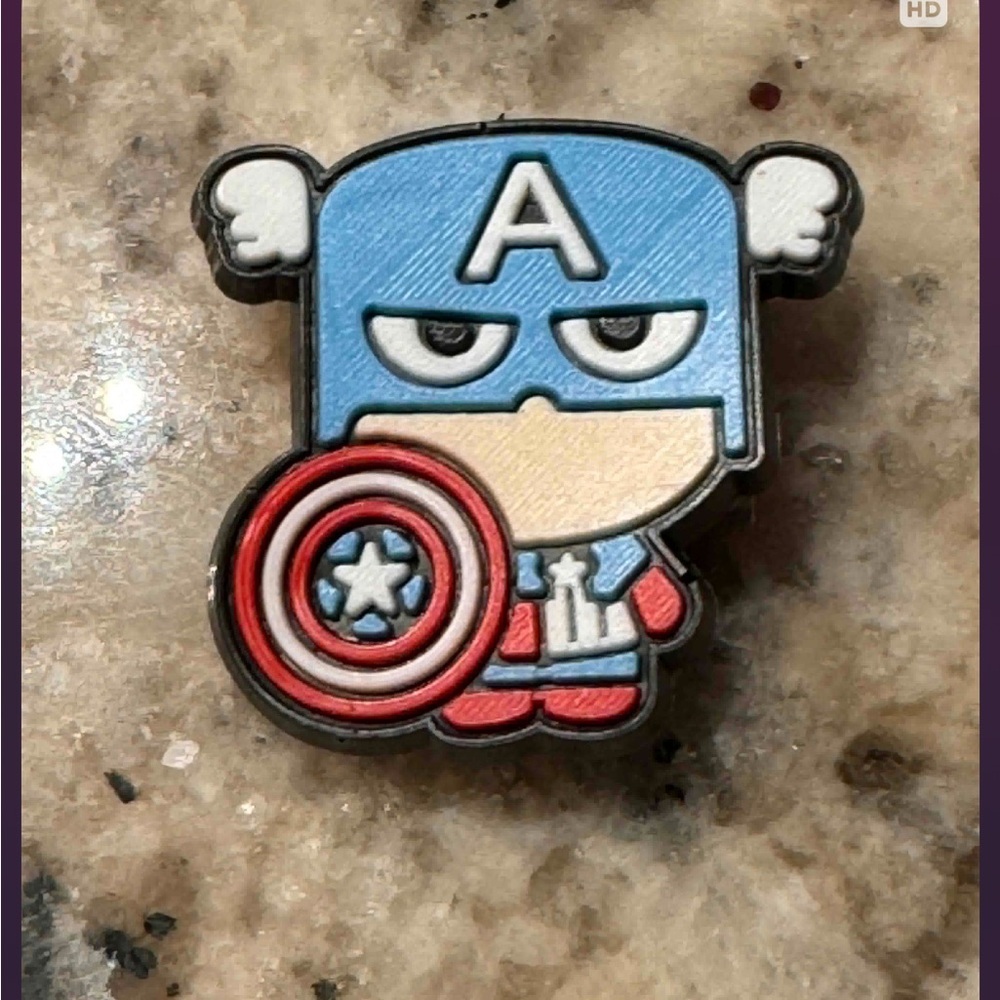 Captain America CROC CHARM Blue and Red Superhero Kids CROC CHARM